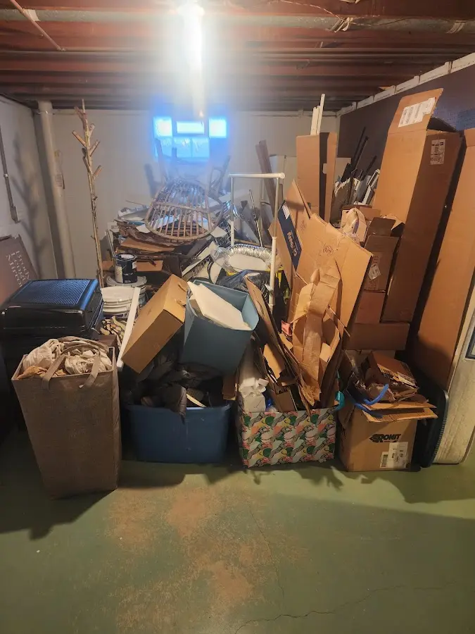 Roll-off dumpster container at job site for 6 Yard Dumpster Rental in Westview